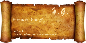 Hofman Gergő névjegykártya